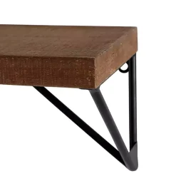 Classic Brown Wood Wall Shelves, Set of 2