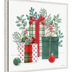Classic Christmas Gifts Framed Canvas Art Print