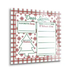 Classic Christmas Plaid Dear Santa Dry Erase Board