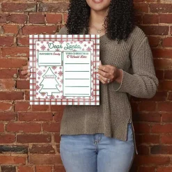 Classic Christmas Plaid Dear Santa Dry Erase Board