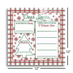 Classic Christmas Plaid Dear Santa Dry Erase Board