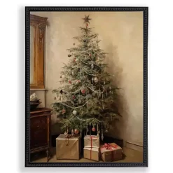 Classic Tree with Presents Framed Art Print