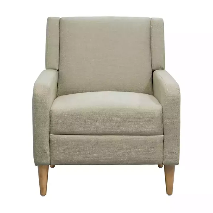 Classic Upholstered Taupe Accent Chair