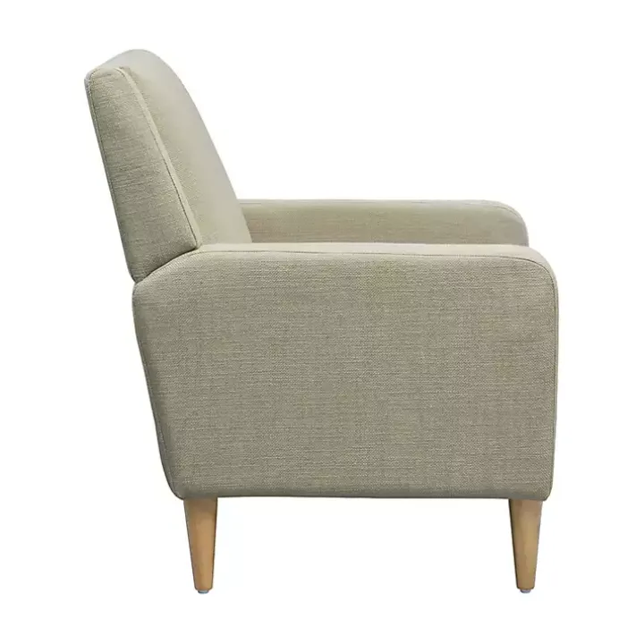 Classic Upholstered Taupe Accent Chair