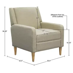 Classic Upholstered Taupe Accent Chair