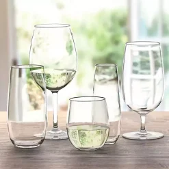Clear Acrylic Stemless Wine Glasses, Set of 6