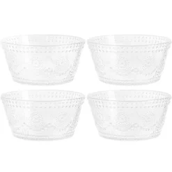 Clear Circa Hobnail Bowls, Set of 4