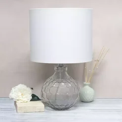Clear Glass Honeycomb Table Lamp