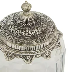 Clear Glass Jars with Decorative Lids, Set of 3