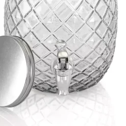 Clear Glass Pineapple Beverage Dispenser