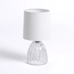 Clear Glass Ribbed Dome Mini Table Lamp