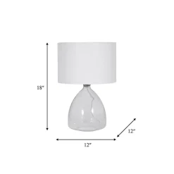 Clear Glass Tapered Table Lamps, Set of 2