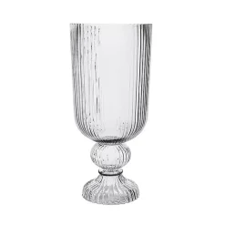 Clear Glass Vase with Pedestal Base