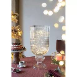 Clear Glass Vase with Pedestal Base