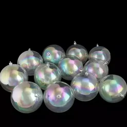 Clear Iridescent Shatterproof Ornament Set