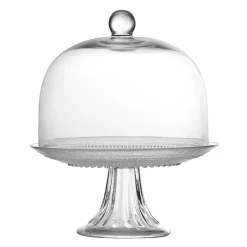 Clear Jill Beaded Cake Stand with Dome