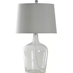 Clear Seeded Glass Table Lamp