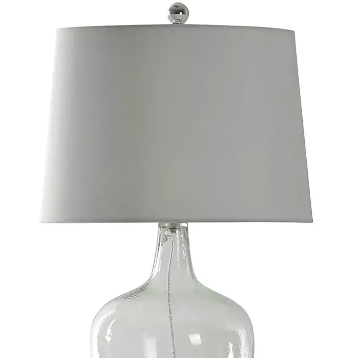 Clear Seeded Glass Table Lamp