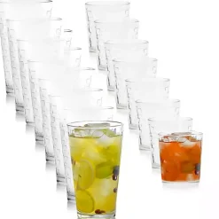 Clear Square Embosses Glass 16-pc. Drinkware Set