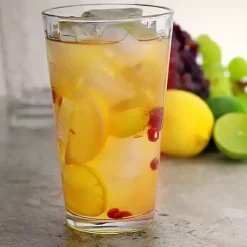 Clear Square Embosses Glass 16-pc. Drinkware Set