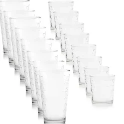 Clear Square Embosses Glass 16-pc. Drinkware Set