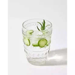 Clear Textured Highball Glasses, Set of 4