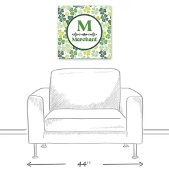 Clover Personalized Monogram Canvas Wall Plaque