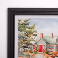 Coastal Christmas Cottage II Framed Art Print