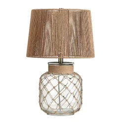 Coastal Clear Glass and Rope Table Lamp