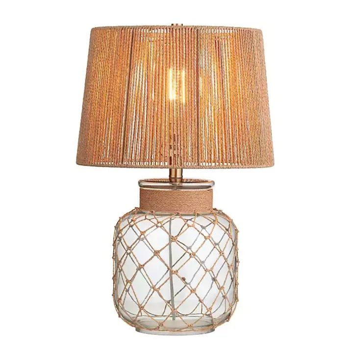 Coastal Clear Glass and Rope Table Lamp