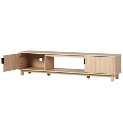 Coastal Oak Fluted 2-Door TV Stand