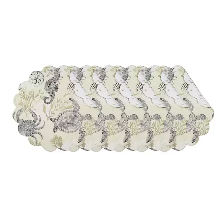 Coastal Quilted Round Placemats, Set of 6