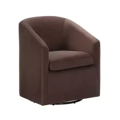Coco Velvet Swivel Barrel Accent Chair