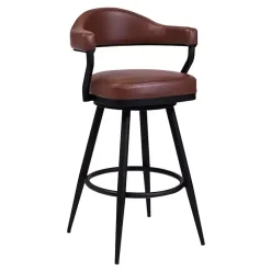 Coffee Faux Leather Justin Swivel Counter Stool