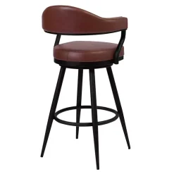 Coffee Faux Leather Justin Swivel Counter Stool