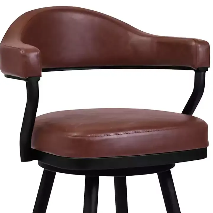 Coffee Faux Leather Justin Swivel Counter Stool
