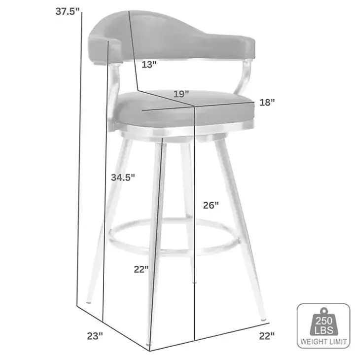 Coffee Faux Leather Justin Swivel Counter Stool