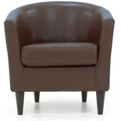 Cognac Faux Leather Winslow Accent Chair