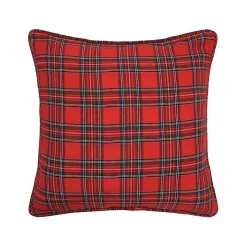 Collie Red Plaid Christmas Pillow