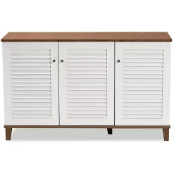 Collier Two-Tone 3-Door Shoe Storage Cabinet