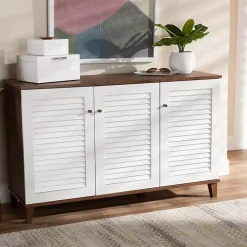 Collier Two-Tone 3-Door Shoe Storage Cabinet