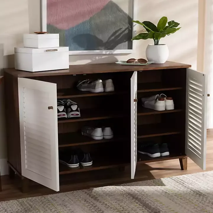 Collier Two-Tone 3-Door Shoe Storage Cabinet