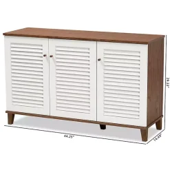 Collier Two-Tone 3-Door Shoe Storage Cabinet