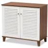 Collier Two-Tone Slatted Shoe Storage Cabinet