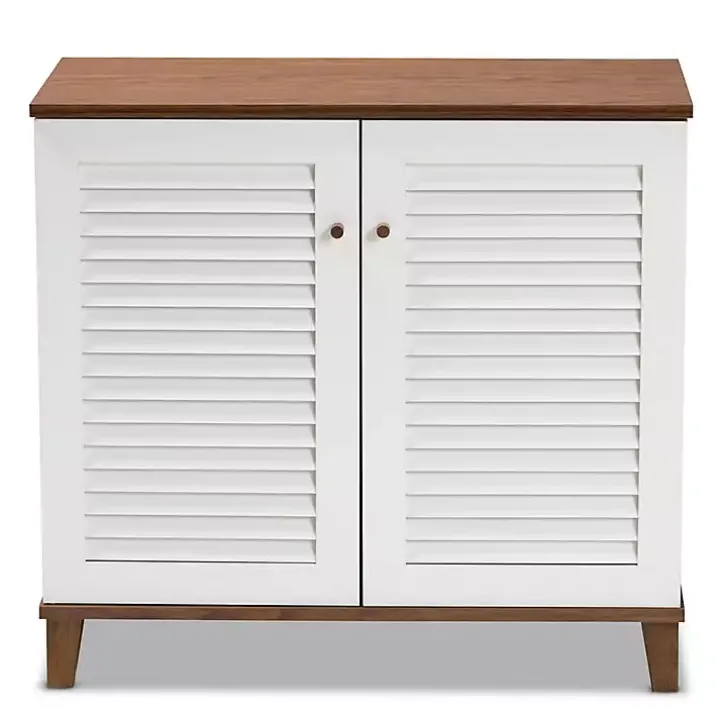 Collier Two-Tone Slatted Shoe Storage Cabinet