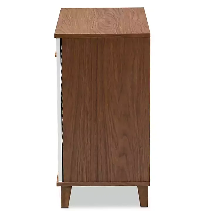 Collier Two-Tone Slatted Shoe Storage Cabinet