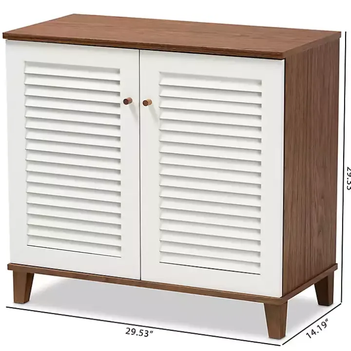 Collier Two-Tone Slatted Shoe Storage Cabinet