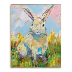 Colorful Bunny Easter Canvas Art Print