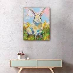Colorful Bunny Easter Canvas Art Print