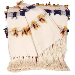 Colorful Fringe Stripe Throw